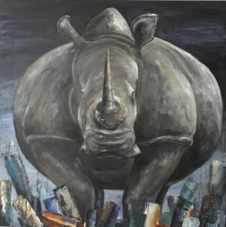 Schilderij Neushoorn