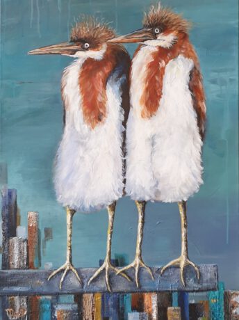 Schilderij Reigerkuikens