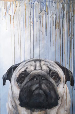 Schilderij Mopshond