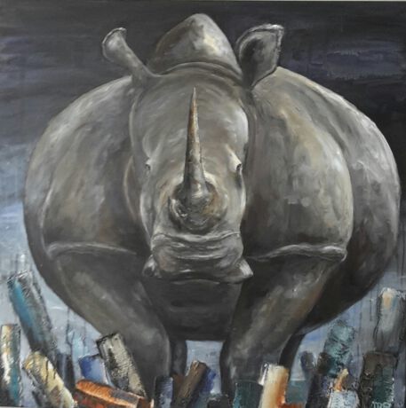 Schilderij Neushoorn